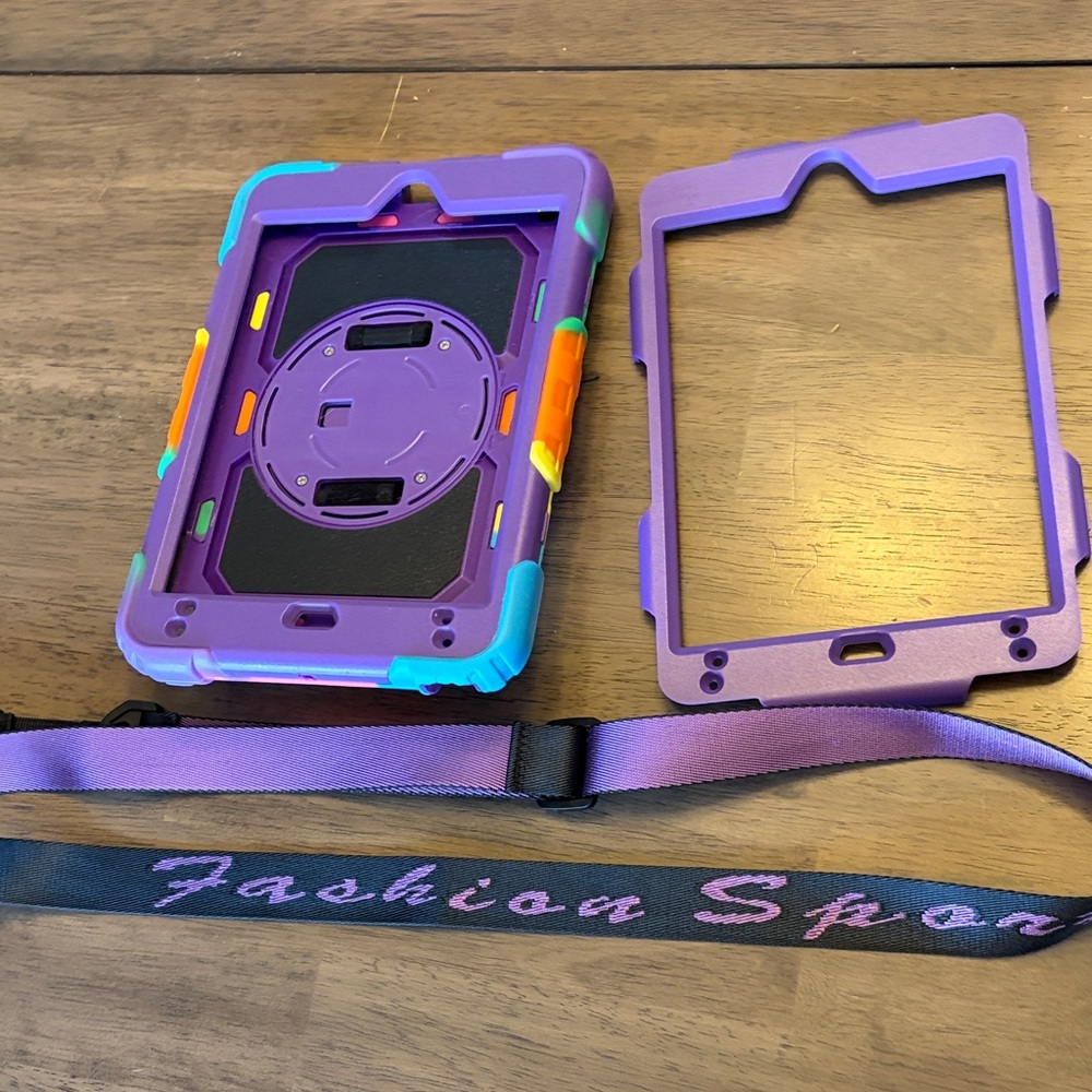 Purple Protective Phone Case with Strap